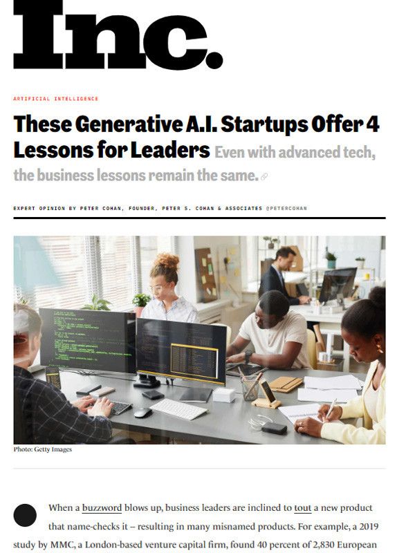DECI & LOORA IN INC: These Generative A.I. Startups Offer 4 Lessons for Leaders