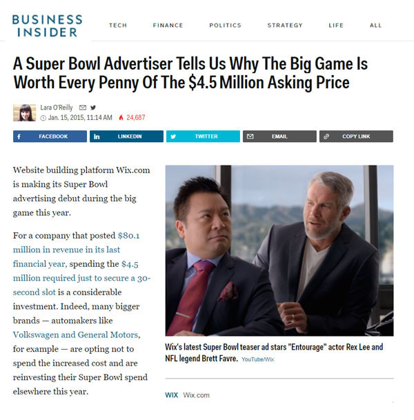Business Insider: A Superbowl Advertiser Tells Us Why The Big Game is Worth Every Penny
